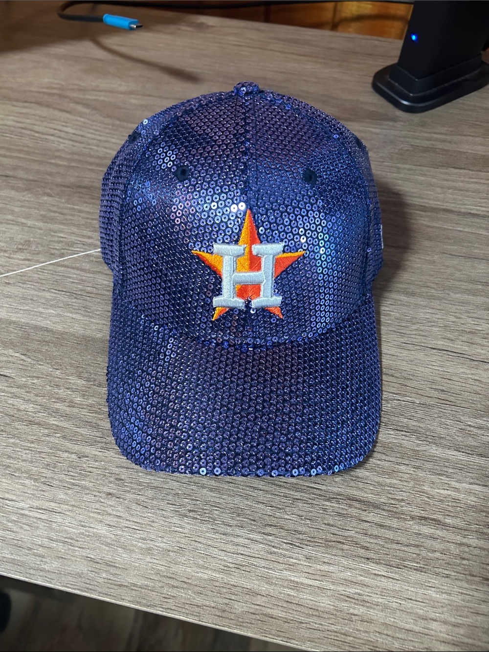 Houston Astros Sequin Baseball Cap - Navy Blue